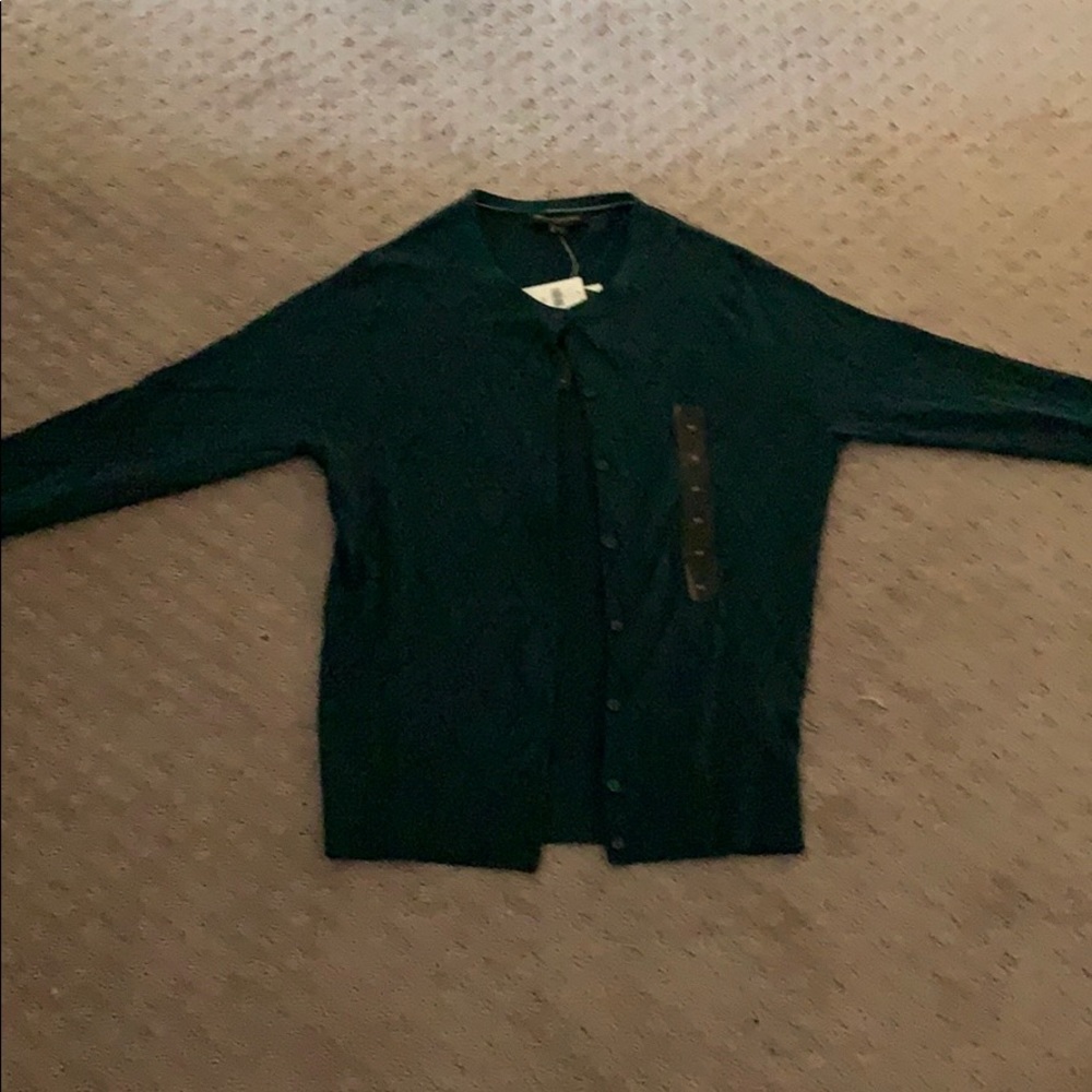 Women’s Dark Green Button Down Sweater